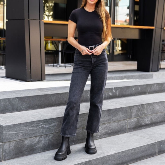 Jeffrey Campbell rainboot double plataform black size 7,contemporary, Chunky, - Picture 1 of 11